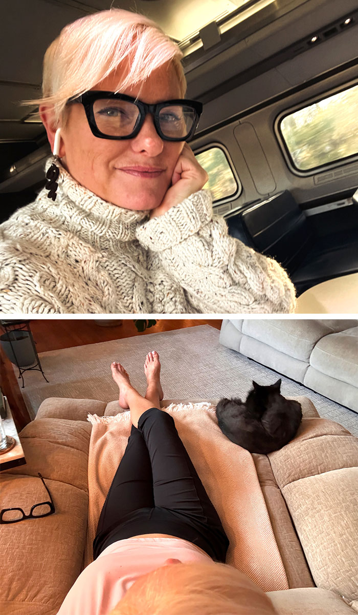 Keli with her cat Ruxin